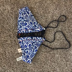 Blue Pattern Bikini Top